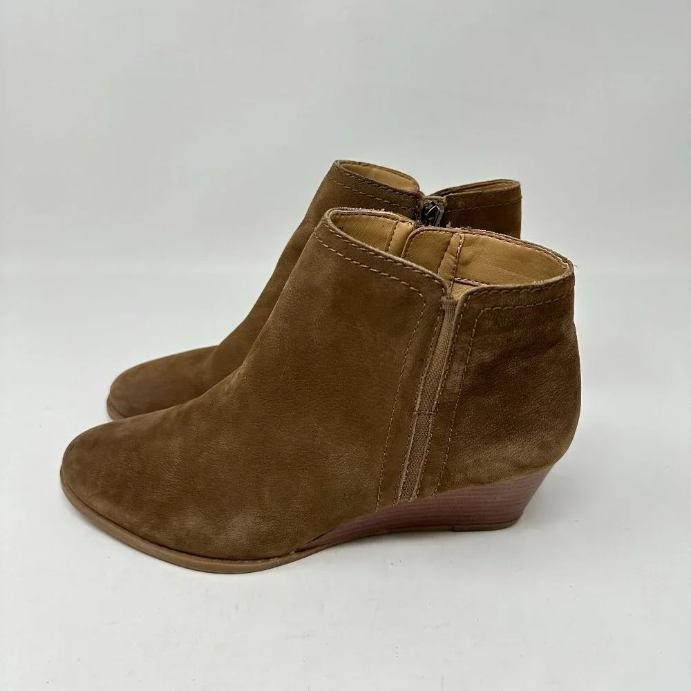 Franco Sarto Wera Wedge Soft Leather Ankle Booties Boots